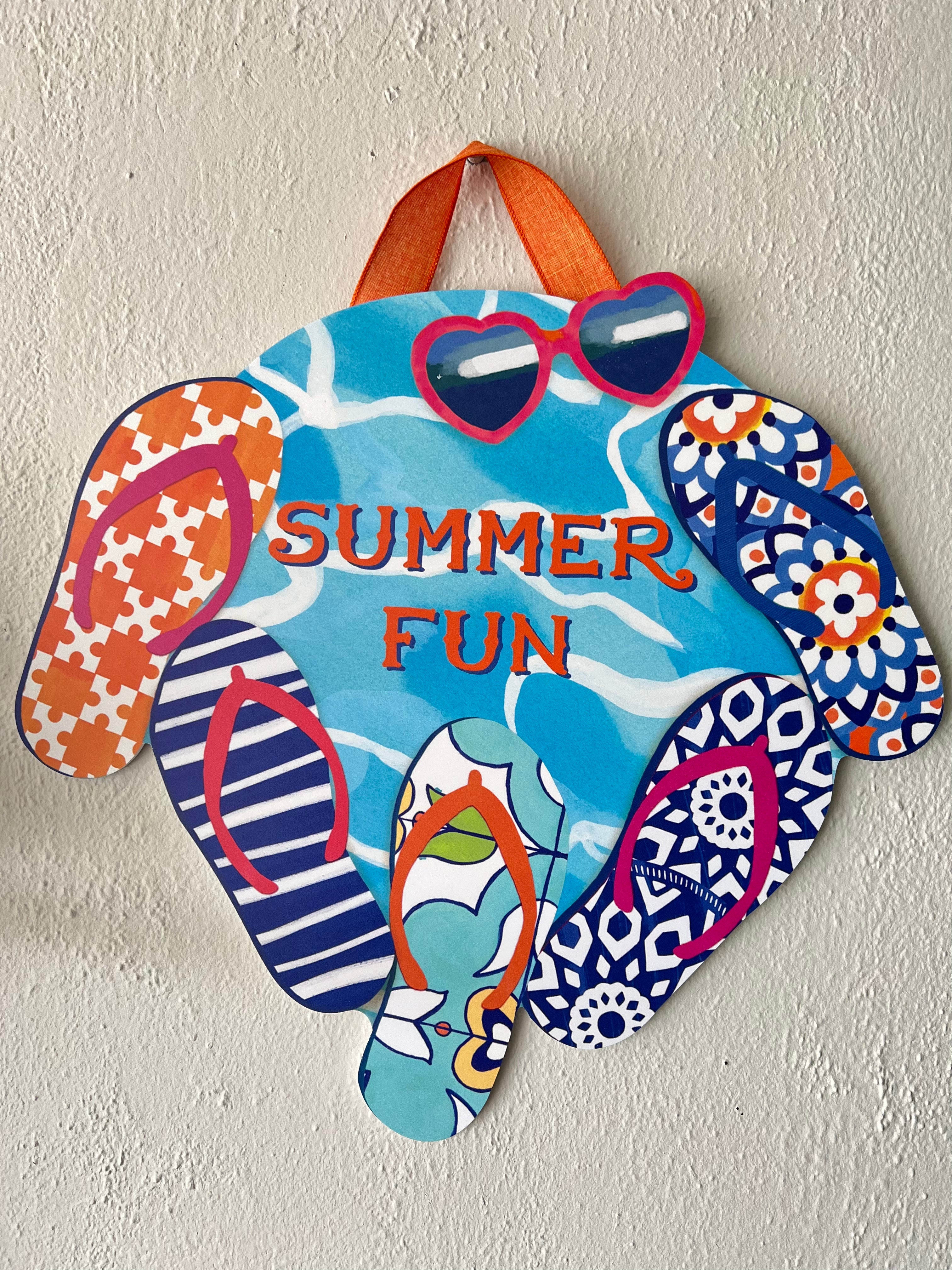 Summer Fun Door Hanger with Flip Flops and Water