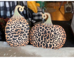 Load image into Gallery viewer, Medium Set of 2 Leopard Stake Pumpkins
