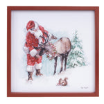 Load image into Gallery viewer, Santa Clause &amp; Reindeer Picture Framed Red
