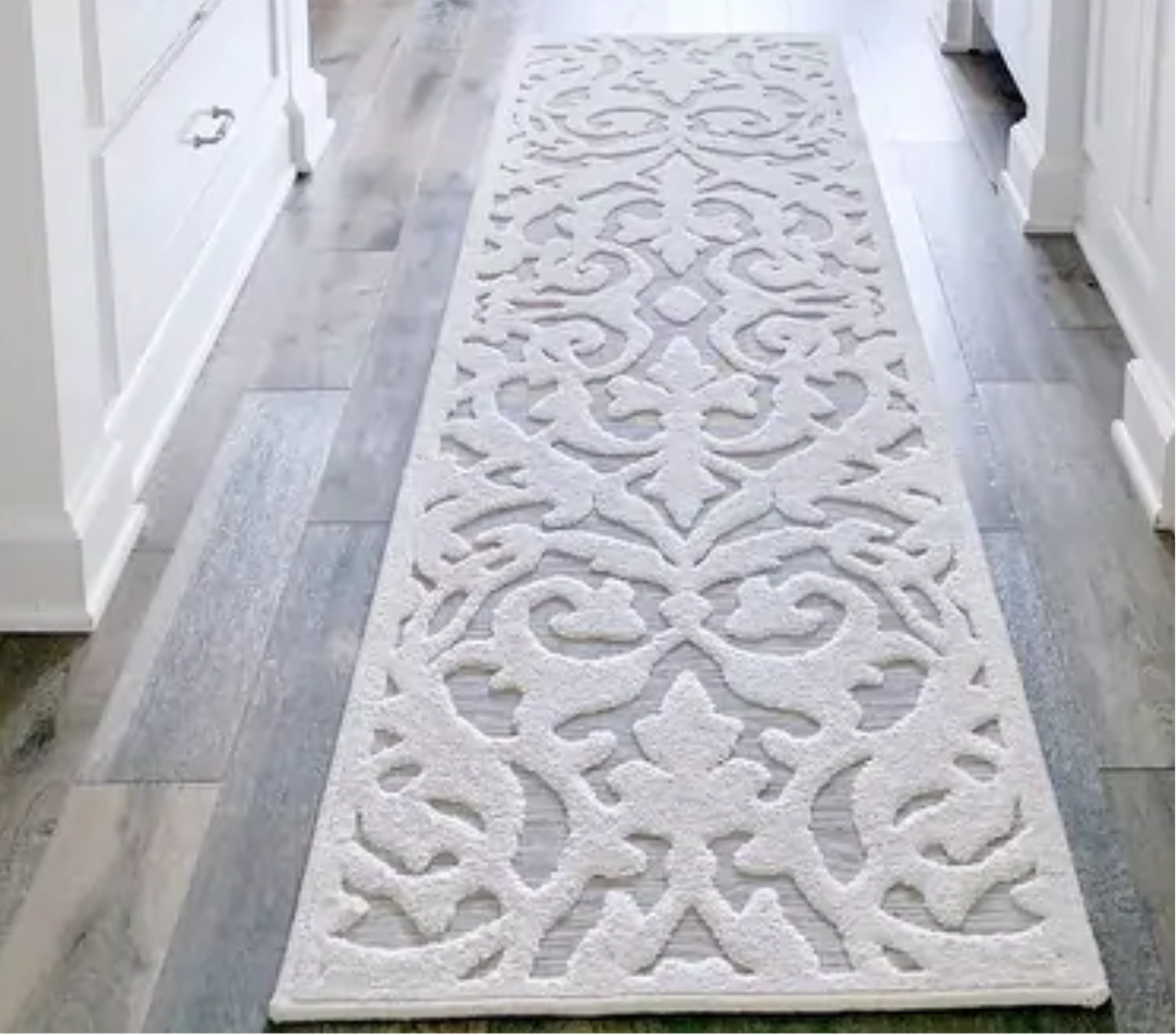 Damask Area Rug Runner