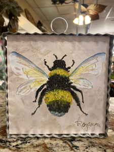 Bee Galvanized Framed Mini Print