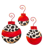 Load image into Gallery viewer, Red Leopard Set of 3 Ornaments
