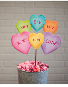 Fun Pile of Candy Hearts Outdoor or Indoor Conversation Hearts