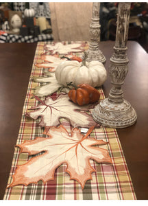 Embroidered Leaf Table Runner