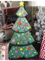 Load image into Gallery viewer, Merry &amp; Bright Christmas Tree Metal Stake Outdoor or Indoor
