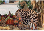 Load image into Gallery viewer, Large Metal Leopard Pumpkin with easel and stake
