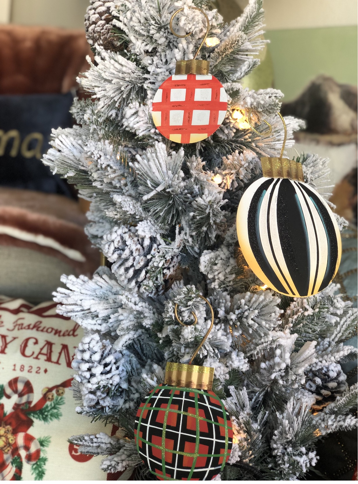 Plaid, Stripe, & Check Set of 3 Ornaments