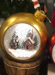 Musical 🎵Gold Ornament Snow Globe with Carolers