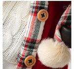 Load image into Gallery viewer, Classic Plaid Santa with Christmas Tree and Cardinal on arm
