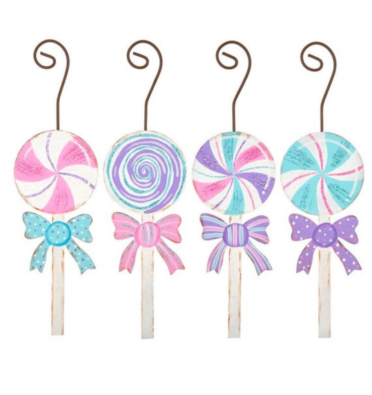 Set of 4 Pastel Lollipop Ornaments