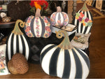 Load image into Gallery viewer, Large Short Black &amp; White Striped Pumpkin Stake
