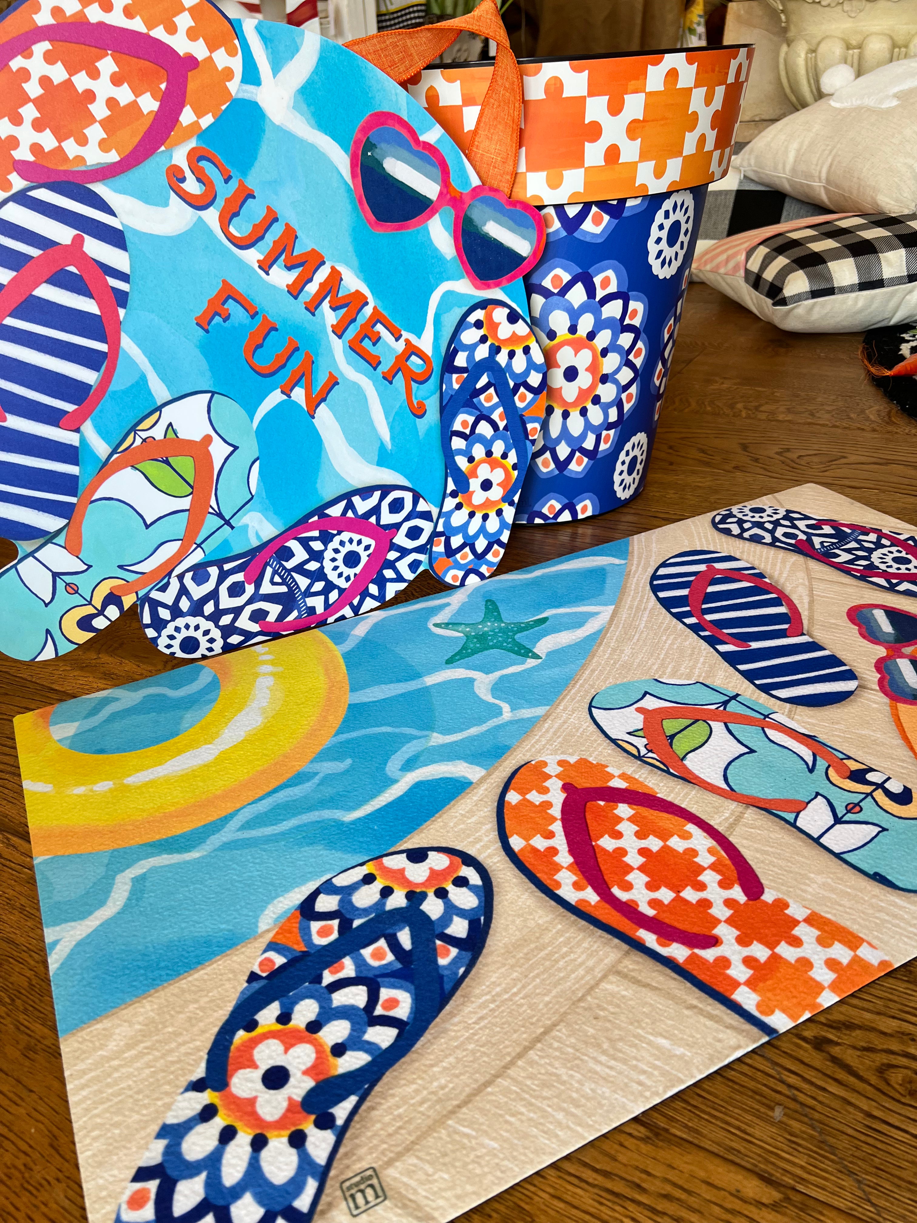 Summer Fun Door Hanger with Flip Flops and Water