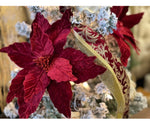 Load image into Gallery viewer, Burgundy Velvet Poinsettias Pack of 3
