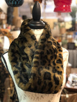 Load image into Gallery viewer, Tan, Brown, &amp; Black Panther Eternity Faux Fur Scarf
