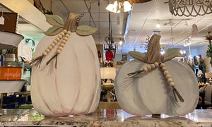 Green & Cream Pumpkins with Farmhouse Beads