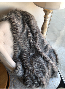 Grey Feather Throw