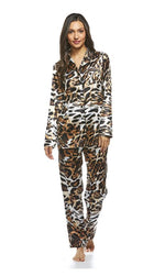 Load image into Gallery viewer, Leopard Satin Pajamas
