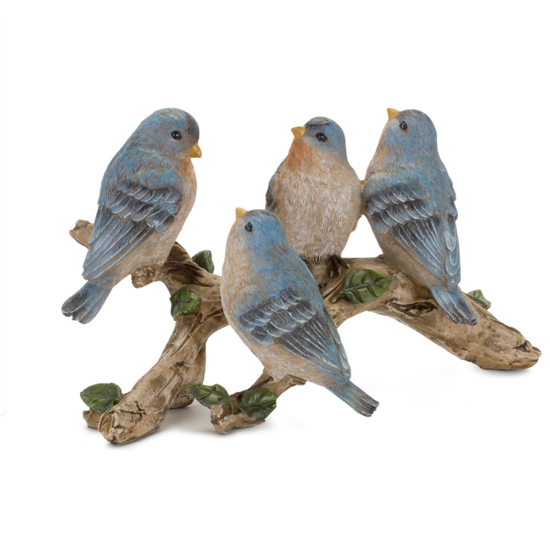 Blue Birds on a Wood Branch Resin Accessories