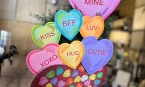 Fun Pile of Candy Hearts Outdoor or Indoor Conversation Hearts