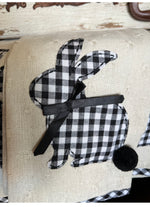 Load image into Gallery viewer, Black &amp; White Gingham Bunnies Hand Towel
