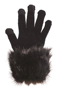 Black Fox Faux Fur Tech Gloves