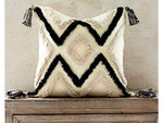 Load image into Gallery viewer, Boho Cream and Black 18”  Pillow
