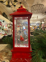 Load image into Gallery viewer, Red Lantern Snow Globe with Cardinals
