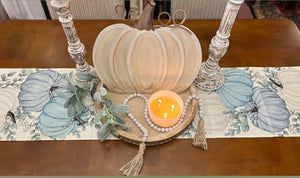 Blue & White Pumpkin Table Runner