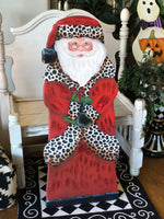 Load image into Gallery viewer, Leopard Santa in Long Coat Metal Outdoor/Indoorm
