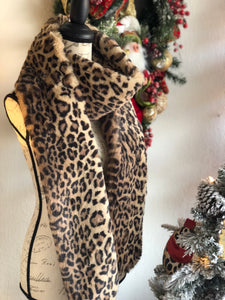 New! Leopard Long Faux Fur Scarf