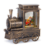 Load image into Gallery viewer, Santa Clause in Bronze Train Snow Globe LED
