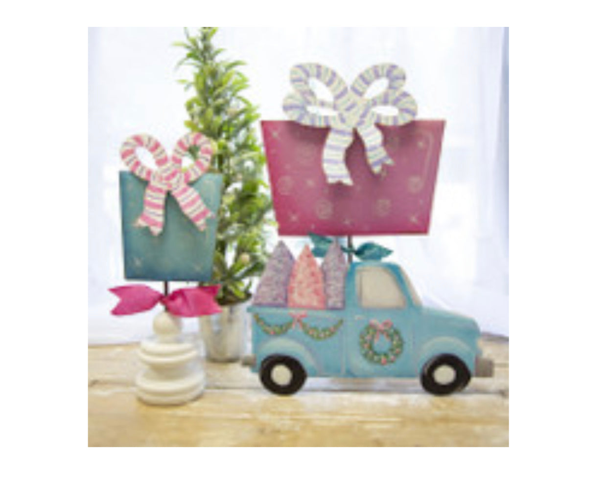 Pastel Pink, Blue Packages with Shimmer Finish Set of 2