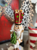 Load image into Gallery viewer, Nutcracker in White Maroon Dark Green and Gold
