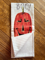 Load image into Gallery viewer, &quot;Boo!&quot; Jack O&#39; Lantern Hand Towel
