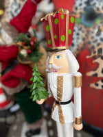 Load image into Gallery viewer, Nutcracker in White Maroon Dark Green and Gold
