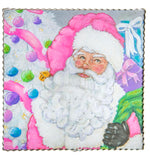 Load image into Gallery viewer, Pretty Pastel Santa Picture with Galvanized Frame on
