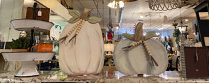 Green & Cream Pumpkins with Farmhouse Beads