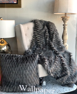 Grey Feather Throw