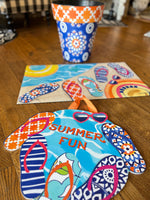 Load image into Gallery viewer, Summer Fun Door Hanger with Flip Flops and Water
