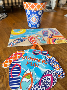 Summer Fun Door Hanger with Flip Flops and Water