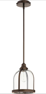 Load image into Gallery viewer, Banded Dome Pendant Oiled Bronze
