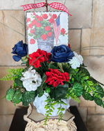 Load image into Gallery viewer, Americana Patriotic Floral Arrangement Mini Print Holder
