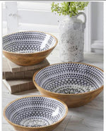 Load image into Gallery viewer, Aztec/Bohemian Wood Bowls
