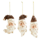 Load image into Gallery viewer, Set of 3 Santa Pinecone Ornaments
