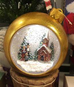 Musical 🎵Gold Ornament Snow Globe with Carolers