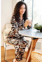 Load image into Gallery viewer, Leopard Satin Pajamas
