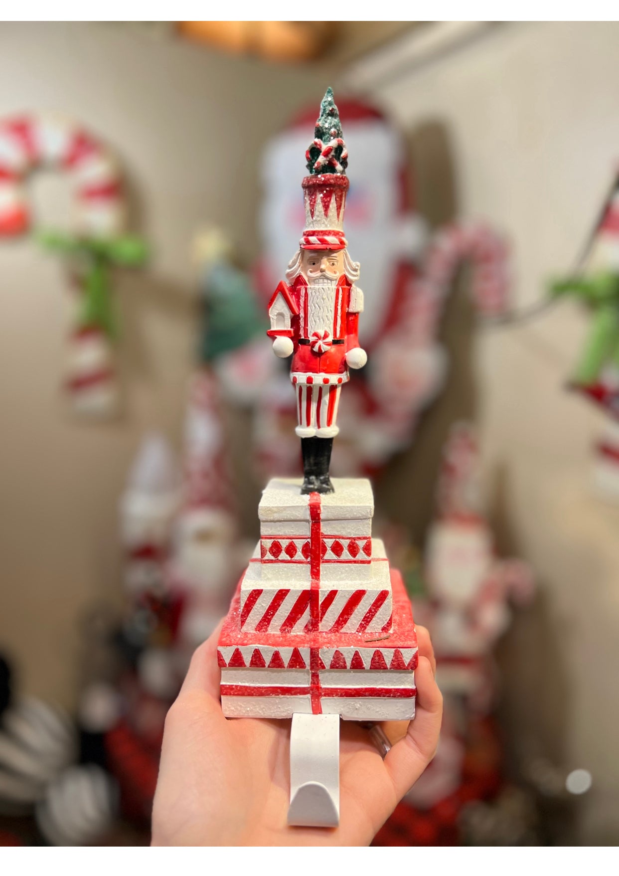 Nutcracker Red & White Stocking Holders