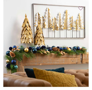 Ornamental Blue Pine & Gold Garland