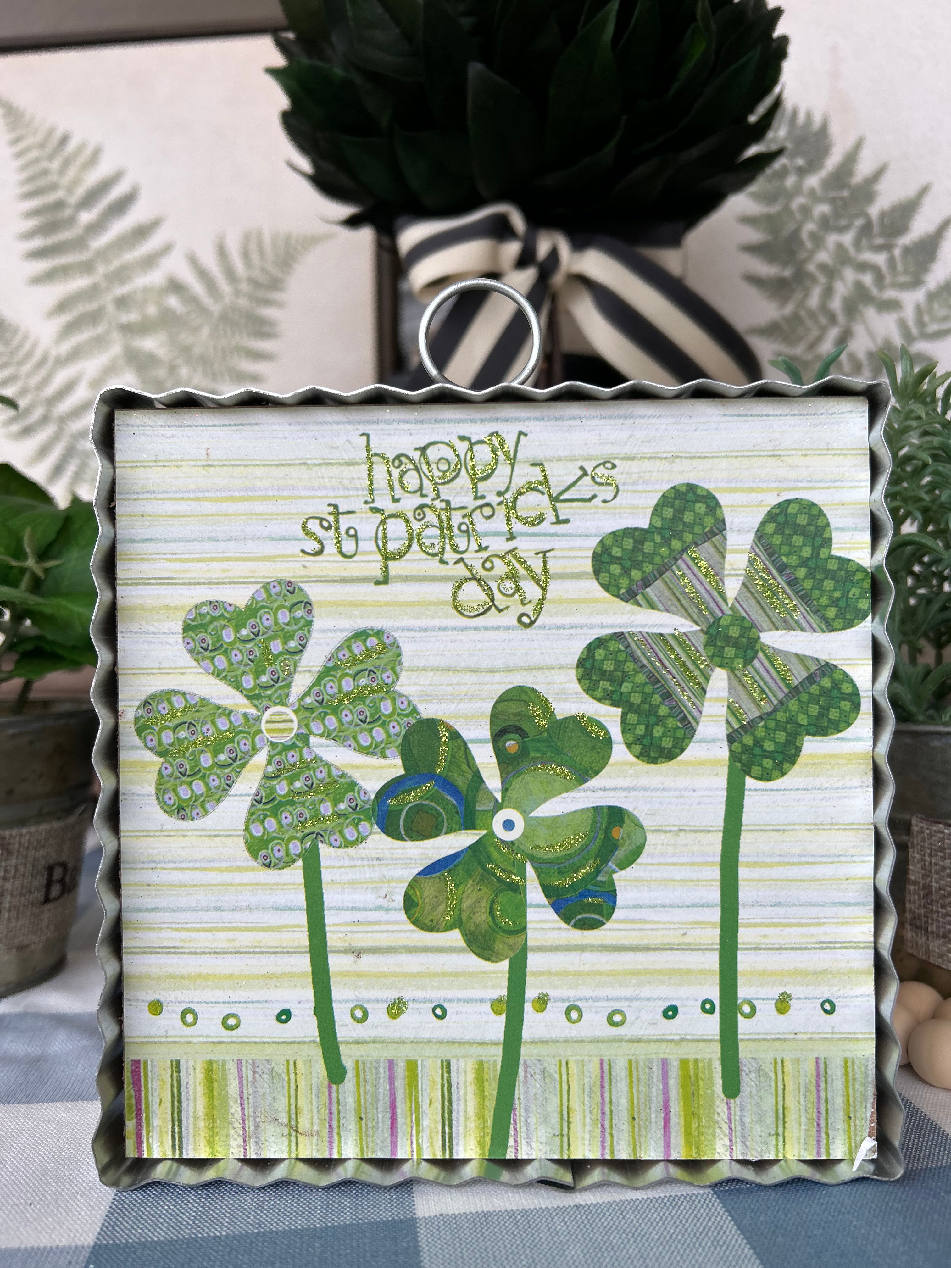 Shamrock Mini Print with Galvanized frame