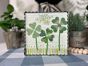 Shamrock Mini Print with Galvanized frame